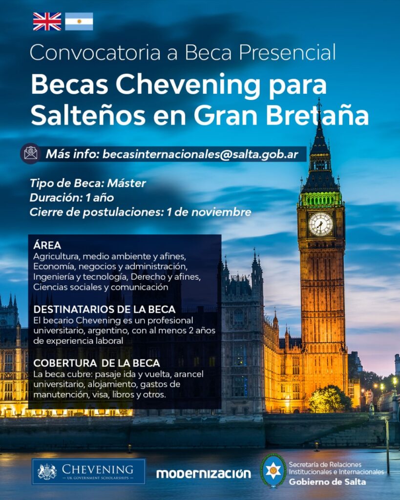 Convocatoria A Beca Presencial: Becas Chevening Para Salteños En Gran ...